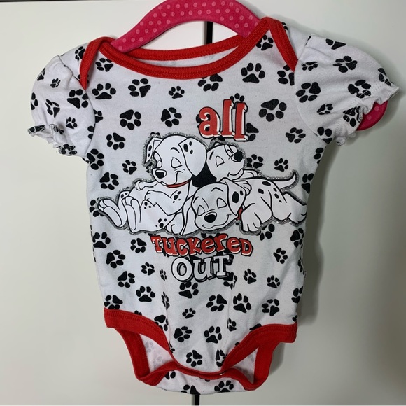 Disney Baby 101 Dalmatians All Tuckered Out Bodysuit - Picture 1 of 13